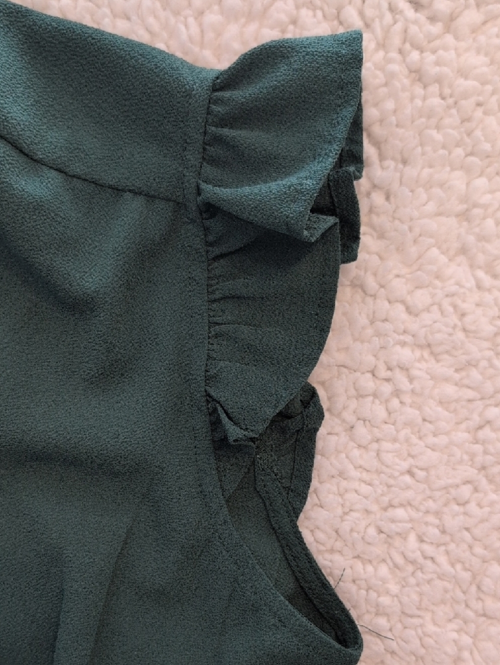 Monteau Forest Green Wrap Peplum Blouse - Picture 3 of 5